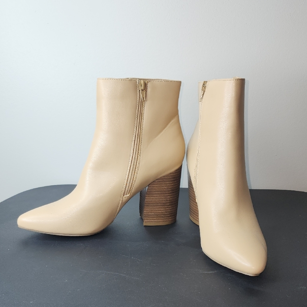 Elegant Cream Ankle Boots
